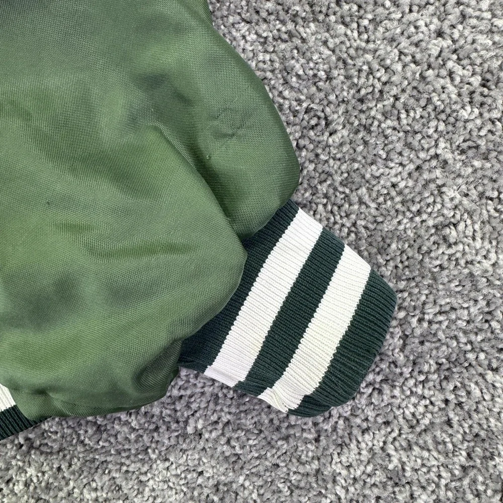 Vintage Steichens Jacket Mens M Green V Neck East Twins Baseball Windbreaker